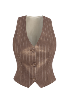 STRIPED VISCOSE BLEND VEST IN BEIGE - ESSENTIALS JIORO ЕЛЕК РАЙЕ ОТ ВИСКОЗНА СМЕС В БЕЖОВО - ESSENTIALS JIORO
