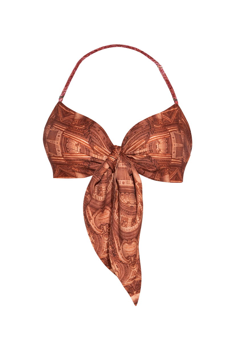 VISCOSE WRAP BUSTIER WITH FRONT TIES - ANCIENT TOWN