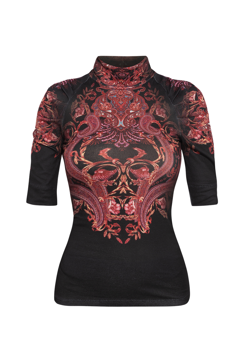 SIGNATURE PRINTED BLOUSE - PAISLEY DARK JIORO ТОП С ПРИНТ - PAISLEY DARK JIORO