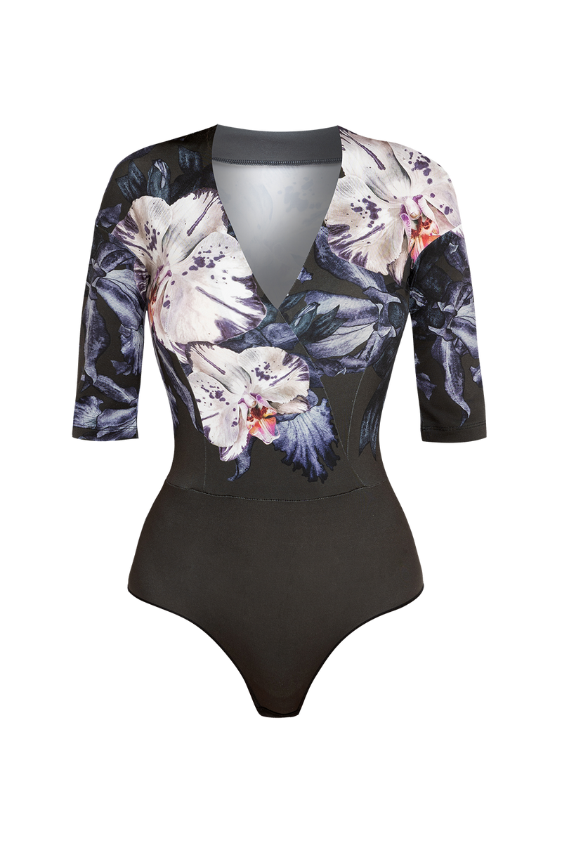 WRAPPED V-NECK BODYSUIT - ORCHID ICE JIORO БОДИ С V-ДЕКОЛТЕ - ORCHID ICE JIORO