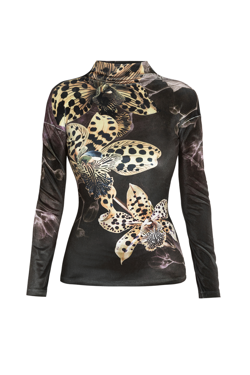 VELVET TURTLENECK - LEO ORCHID JIORO ПОЛО ОТ КАДИФЕ - LEO ORCHID JIORO