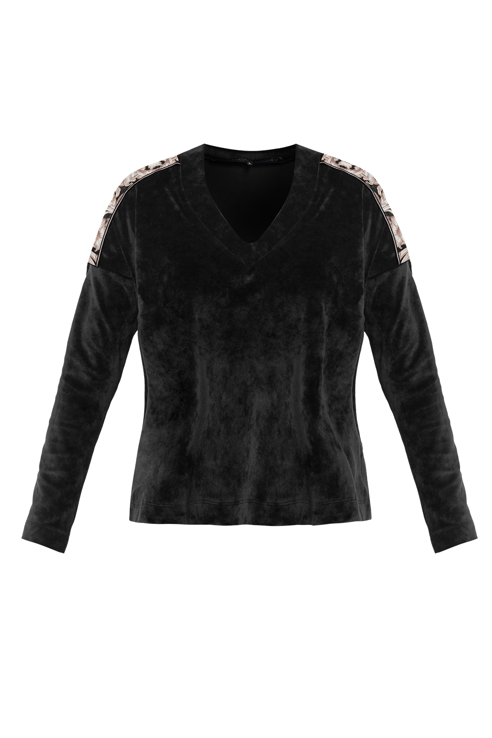 LOOSE SQUARE-CUT VELVET BLOUSE IN BLACK - ESSENTIALS