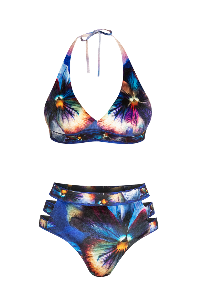 TRIANGLE VELVET TOP - VIOLET JIORO ГОРНИЩЕ НА БАНСКИ ТИП ТРИЪГЪЛНИК ОТ ПЛЮШ - VIOLET JIORO