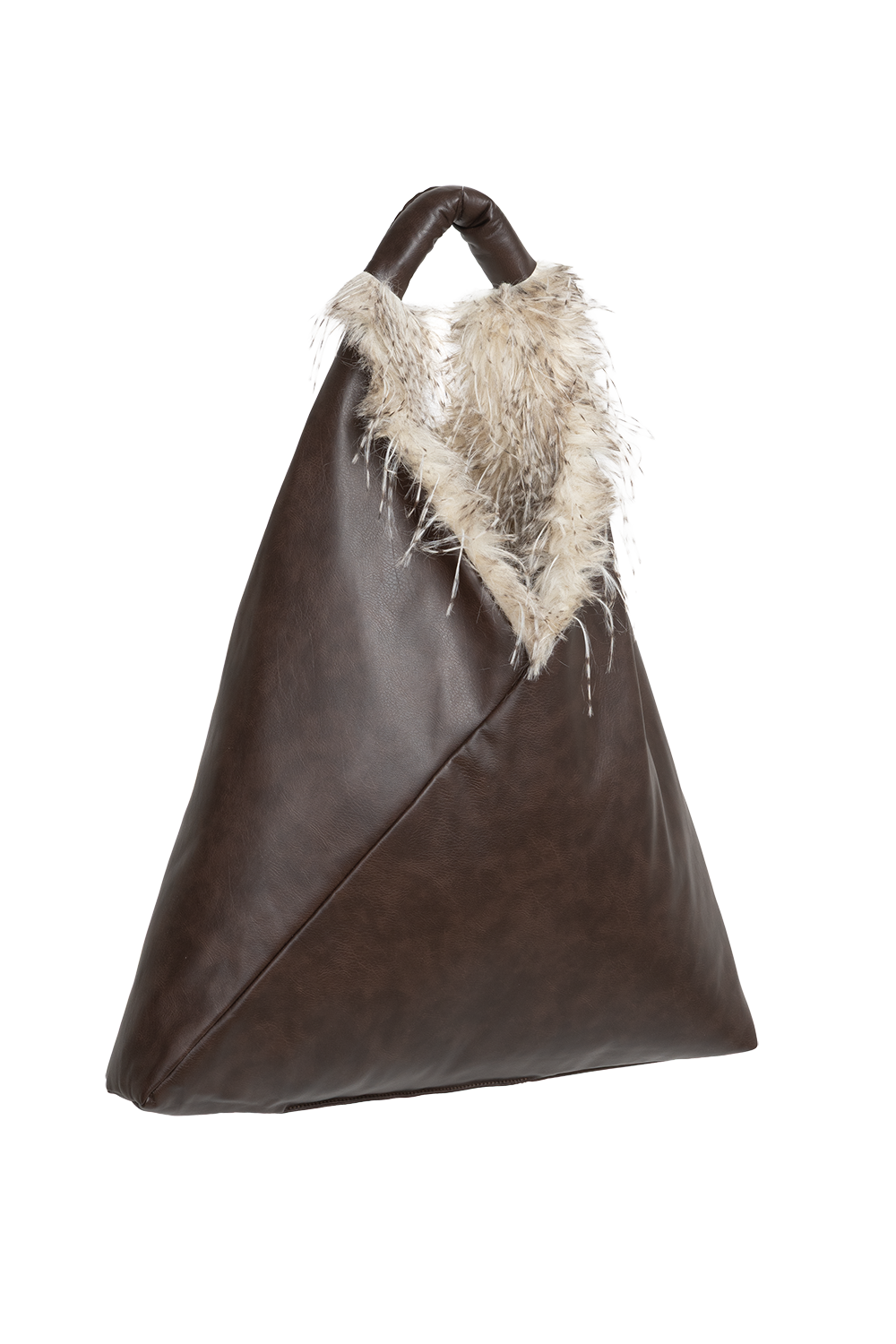 REVERSIBLE OWL FAUX FUR AND LEATHER BAG - ESSENTIALS JIORO ДВУЛИЦЕВА ЧАНТА ОТ ЕКО КОЖА И ШАРКА СОВА - ESSENTIALS JIORO