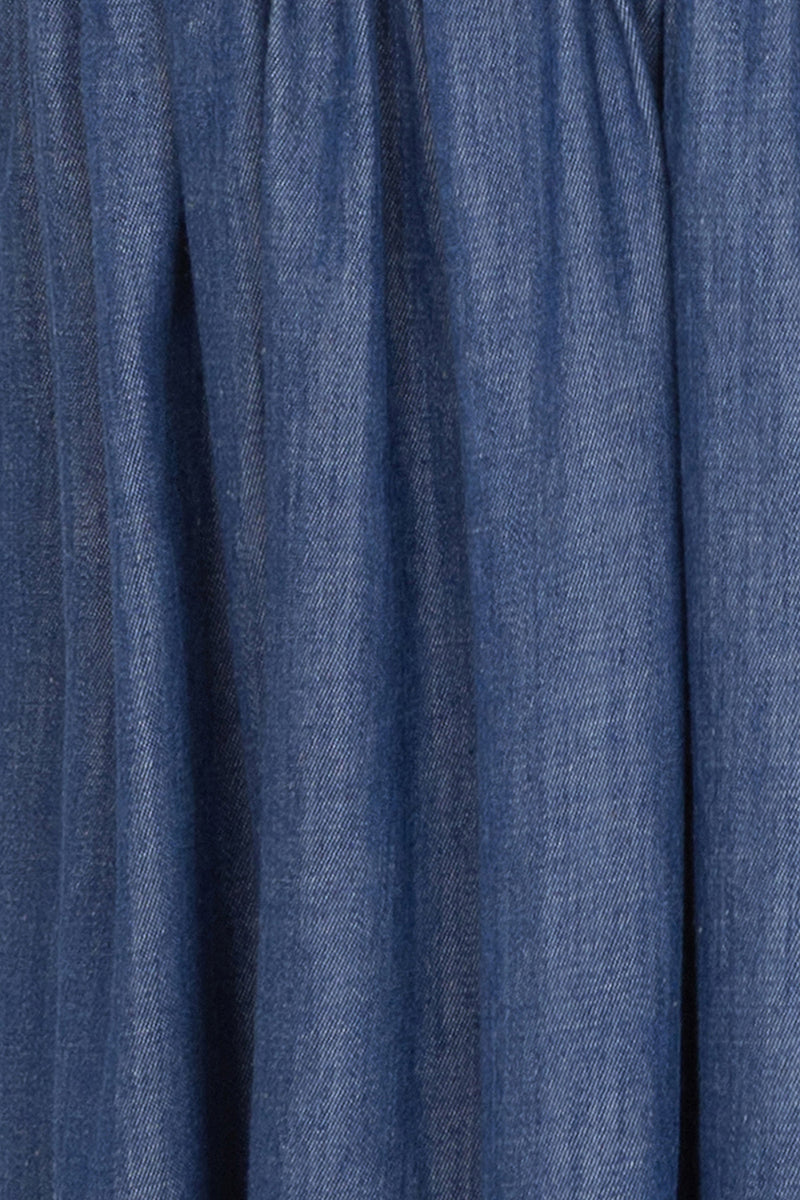 LIGHTWEIGHT DENIM A-LINE SHIRT DRESS - ESSENTIALS JIORO РОКЛЯ ТИП РИЗА ОТ ТЪНЪК ДЕНИМ И ПОДВИЖЕН КОЛАН - ESSENTIALS JIORO