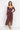 ASYMMETRIC LUREX DRESS WITH KNOT DETAIL AND FRONT DRAWSTRING - BURGUNDY LOGO JIORO АСИМЕТРИЧНА РОКЛЯ ОТ ЛУРЕКС С ВЪЗЕЛ - BURGUNDY LOGO JIORO