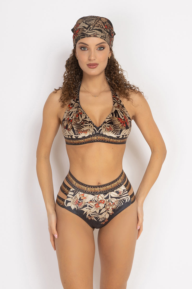 TRIANGLE VELVET TOP - MIDNIGHT BUTTERFLIES JIORO ГОРНИЩЕ ОТ КАДИФЕ ТИП ТРИЪГЪЛНИК - MIDNIGHT BUTTERFLIES JIORO