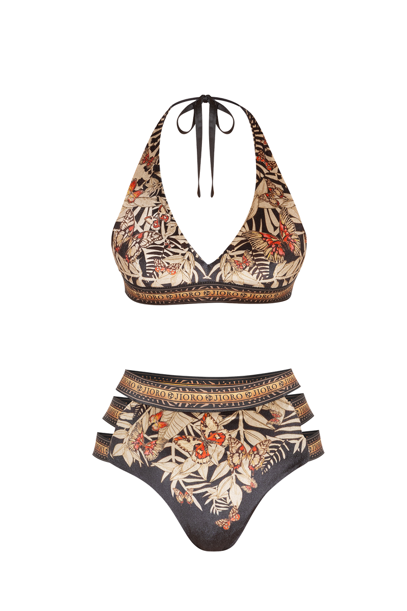 TRIANGLE VELVET TOP - MIDNIGHT BUTTERFLIES JIORO ГОРНИЩЕ ОТ КАДИФЕ ТИП ТРИЪГЪЛНИК - MIDNIGHT BUTTERFLIES JIORO