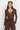 BROWN VISCOSE STRETCH BODYSUIT WITH DEEP V-NECK AND SUEDE TIE DETAIL - ESSENTIALS JIORO КАФЯВО БОДИ ОТ ВИСКОЗА С ДЪЛБОКО V-ОБРАЗНО ДЕКОЛТЕ И ВЕЛУРЕНИ ВРЪЗКИ - ESSENTIALS JIORO