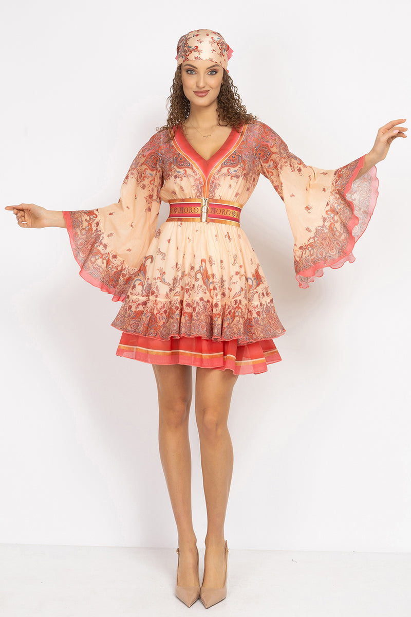 WIDE ELASTIC BELT WITH ZIPPER - PAISLEY POPPY JIORO ШИРОК ЛАСТИЧЕН КОЛАН С ЦИП - PAISLEY POPPY JIORO