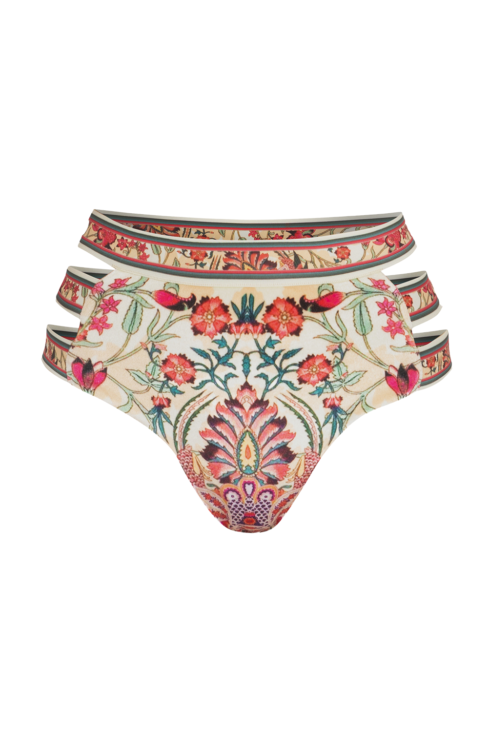 ДОЛНИЩЕ С ВИСОКА ТАЛИЯ ОТ КАДИФЕ - PAISLEY RED