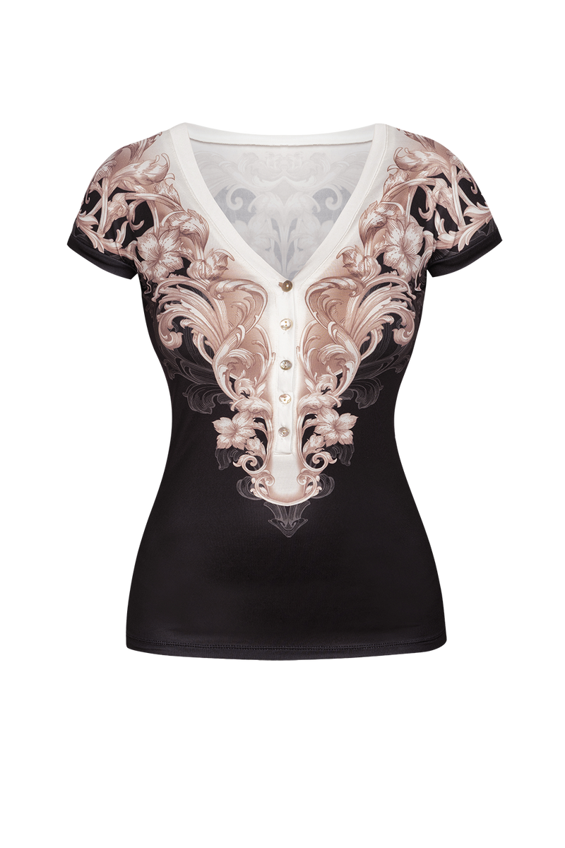 БЛУЗА С V-ДЕКОЛТЕ - BAROQUE PEARL