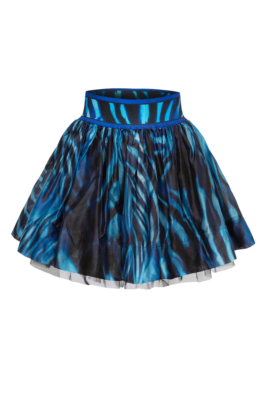 LYOCELL CUPRO MINI SKIRT - SHADES OF BLUE