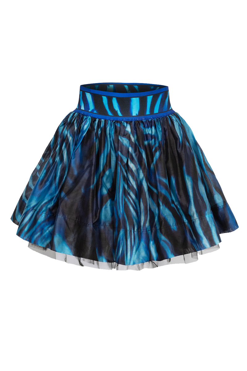 LYOCELL CUPRO MINI SKIRT - SHADES OF BLUE JIORO МИНИ ПОЛА ОТ ЛИОСЕЛ - SHADES OF BLUE JIORO
