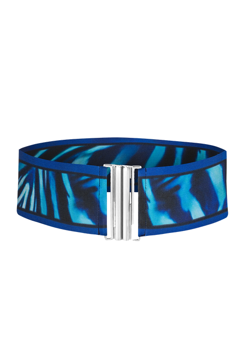 WIDE ELASTIC BELT WITH METAL BUCKLE - SHADES OF BLUE JIORO ШИРОК ЕЛАСТИЧЕН КОЛАН С МЕТАЛНА ТОКА - SHADES OF BLUE JIORO