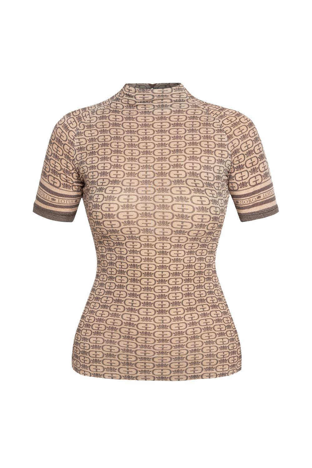 ТОП ОТ МОДАЛ С РЕГЛАН РЪКАВ И ВИСОКА ЯКА - MOCHA MOUSSE LOGO