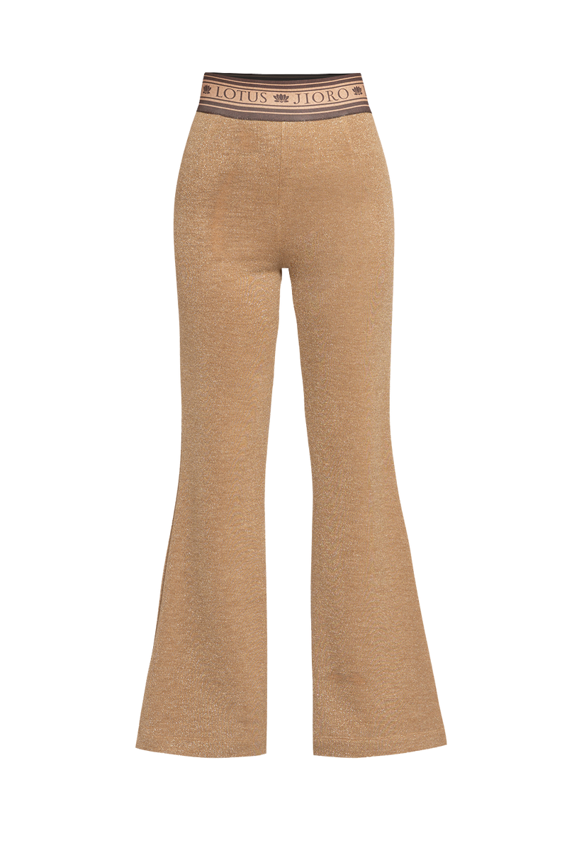 GOLD LUREX CHARLESTON PANTS - ESSENTIALS JIORO ПАНТАЛОН ТИП ЧАРЛСТОН ОТ ЗЛАТИСТ ЛУРЕКС - ESSENTIALS JIORO