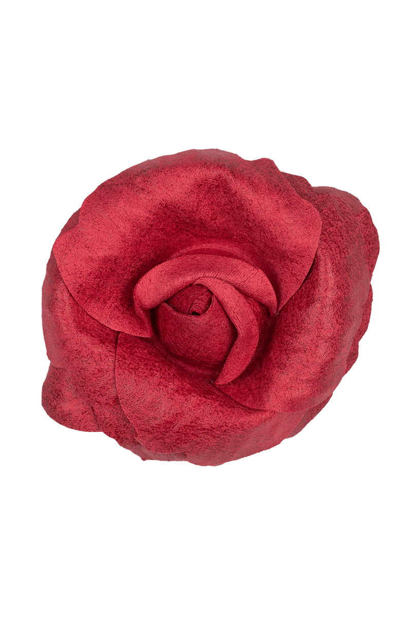 SMALL SUEDE-LOOK CYCLAMEN ROSE BROOCH