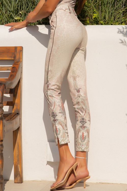 КЛАСИЧЕСКИ ПАНТАЛОН ОТ ВИСКОЗА – PAISLEY BEIGE - изглед 8