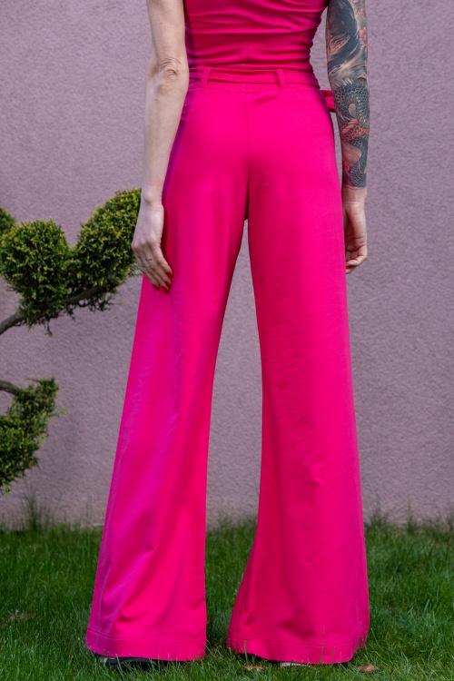 Flared Pants with Belt in Fuchsia – DIVANILLA - look 7