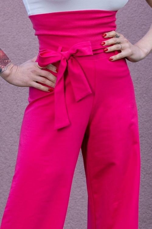 Flared Pants with Belt in Fuchsia – DIVANILLA - look 10