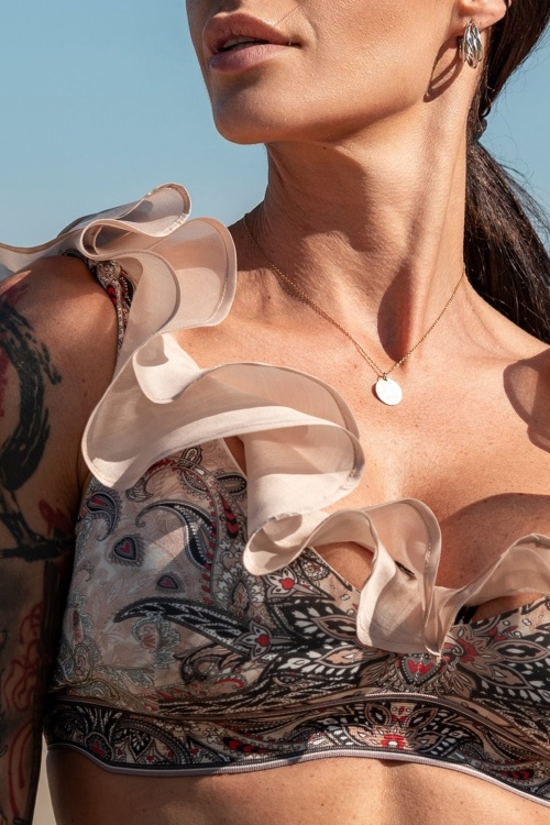 ГОРНИЩЕ ТИП КРОП ТОП - PAISLEY BEIGE - изглед 4