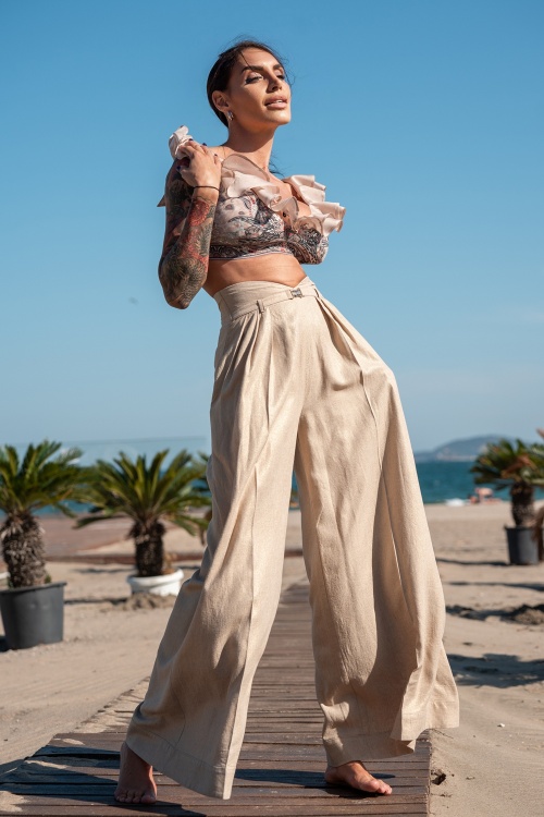 ГОРНИЩЕ ТИП КРОП ТОП - PAISLEY BEIGE - изглед 9