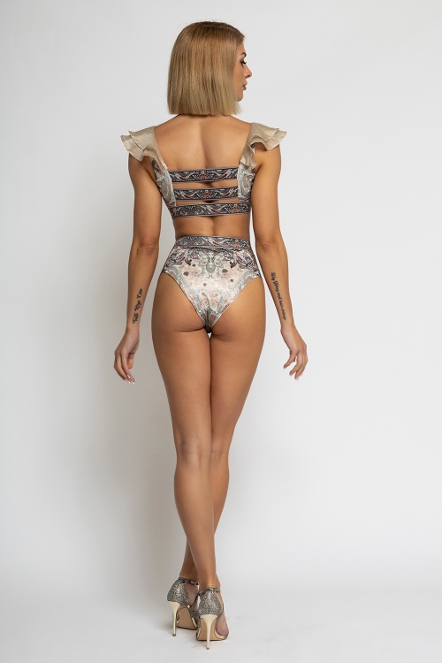 ГОРНИЩЕ ТИП КРОП ТОП - PAISLEY BEIGE - изглед 12