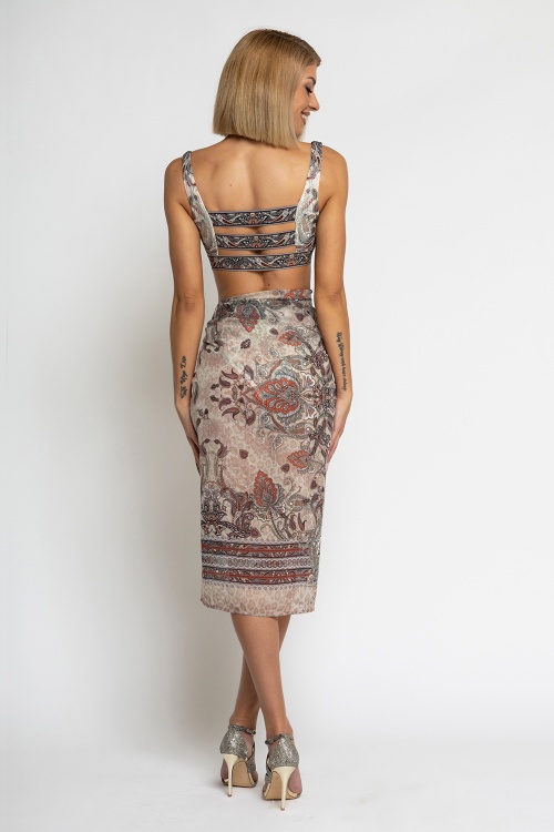 ГОРНИЩЕ ТИП КРОП ТОП - PAISLEY BEIGE - изглед 14