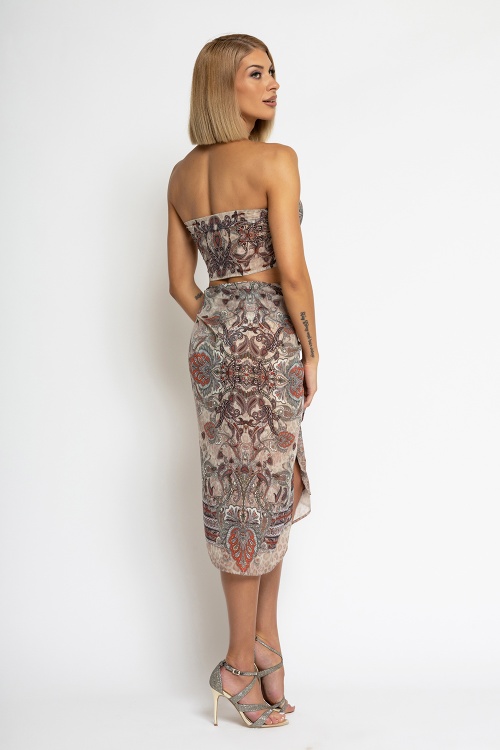 СЕТ ПАРЕО И ШАЛ ОТ ВИСКОЗА И КОПРИНА – PAISLEY BEIGE - изглед 13