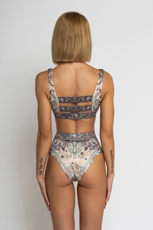 ГОРНИЩЕ ТИП КРОП ТОП - PAISLEY BEIGE - изглед 2