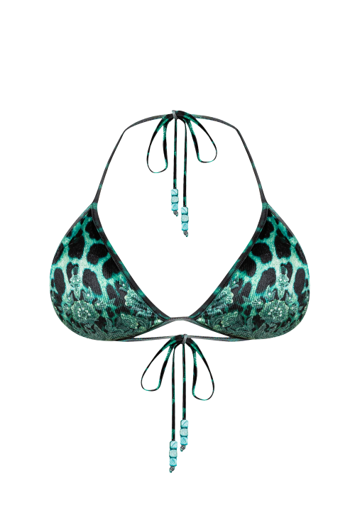 ГОРНИЩЕ ТИП ТРИЪГЪЛНИК ОТ КАДИФЕ - LEO NEON GREEN - изглед 1