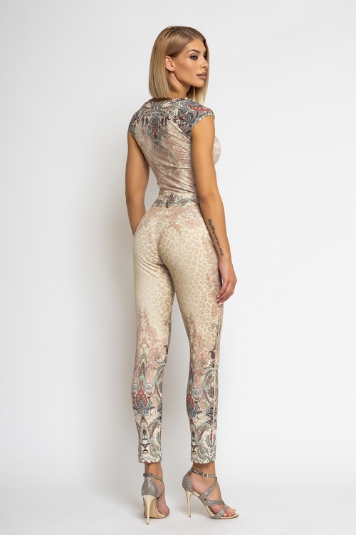 КЛАСИЧЕСКИ ПАНТАЛОН ОТ ВИСКОЗА – PAISLEY BEIGE - изглед 15