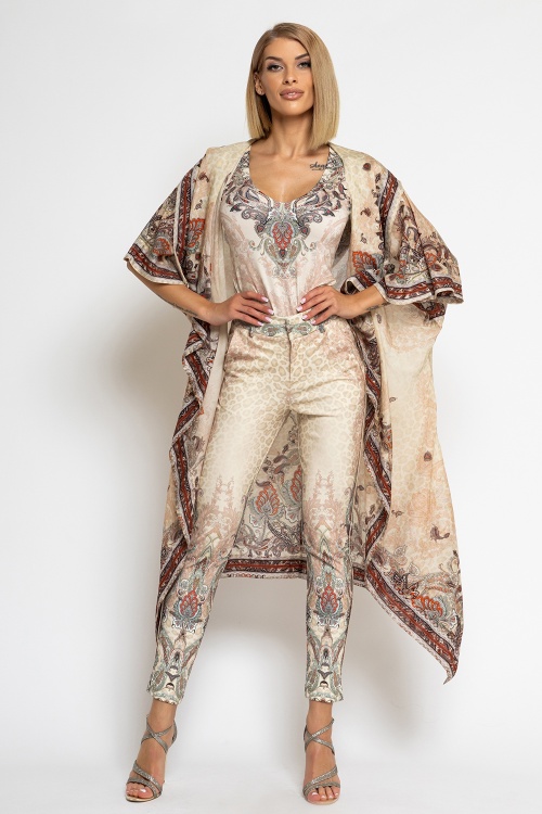 КЛАСИЧЕСКИ ПАНТАЛОН ОТ ВИСКОЗА – PAISLEY BEIGE - изглед 2