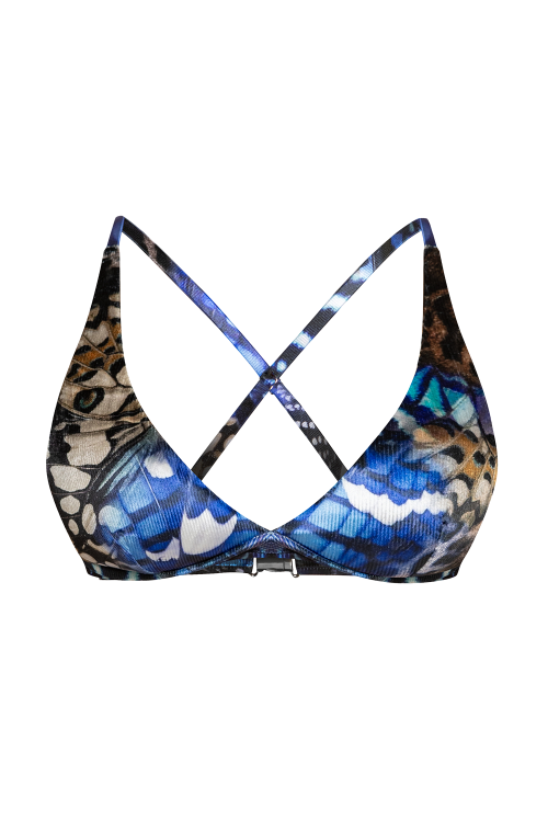 TRIANGLE VELVET TOP - LEO NEON DARK - look 1