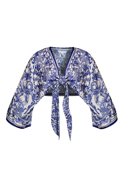 VISCOSE CROP KIMONO - ASIA SKY - look 1