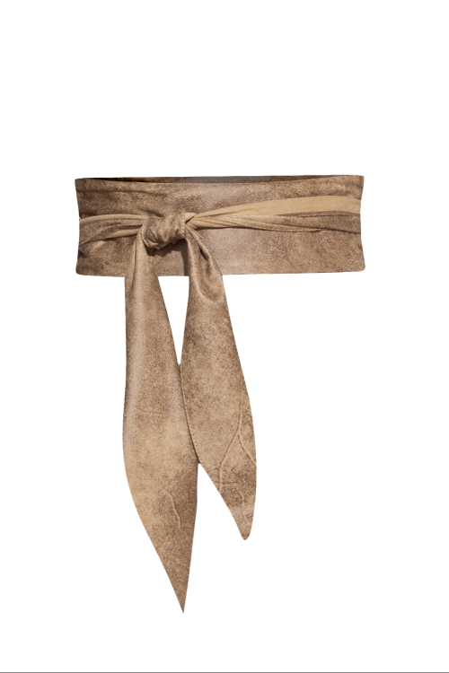 WRAP-STYLE BELT - SUEDE-LIKE IMITATION IN CAPPUCCINO - ESSENTIALS