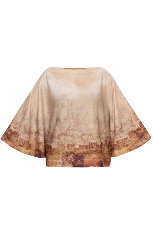 LOOSE TUNIC WITH BATWING SLEEVES - ANCIENT TOWN
