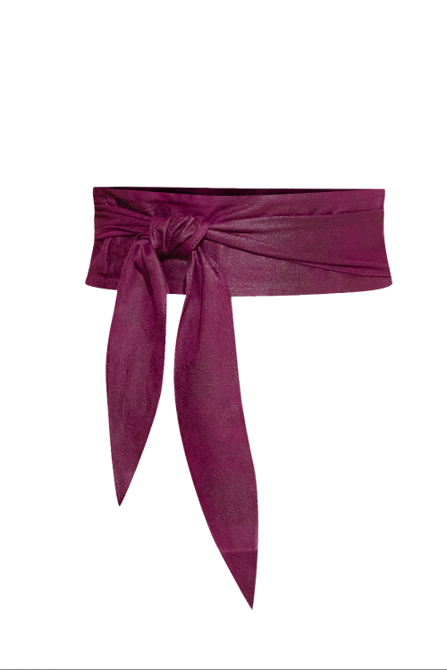 WRAP-STYLE BELT - SUEDE-LIKE IMITATION IN BURGUNDY - ESSENTIALS