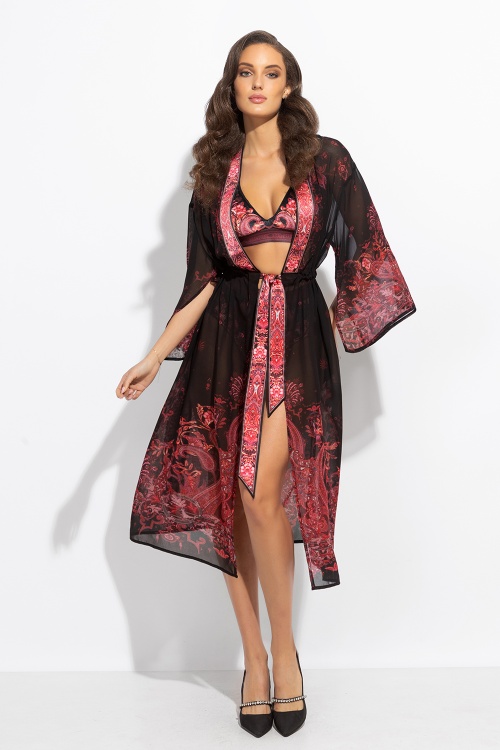 КИМОНО ОТ ШИФОН - PAISLEY DARK - изглед 3