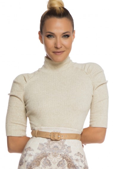 POLO BLOUSE IN BEIGE - ESSENTIALS