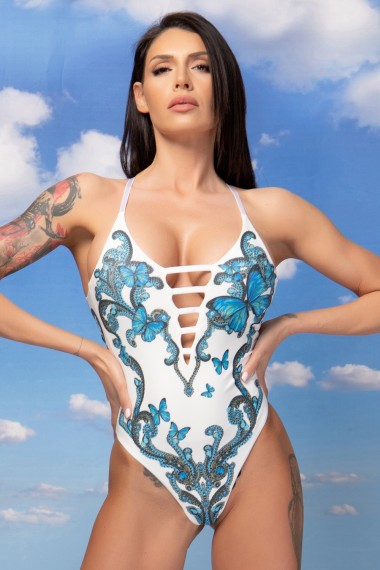 SWIMSUIT WITH PADS - BUTTERFLIES