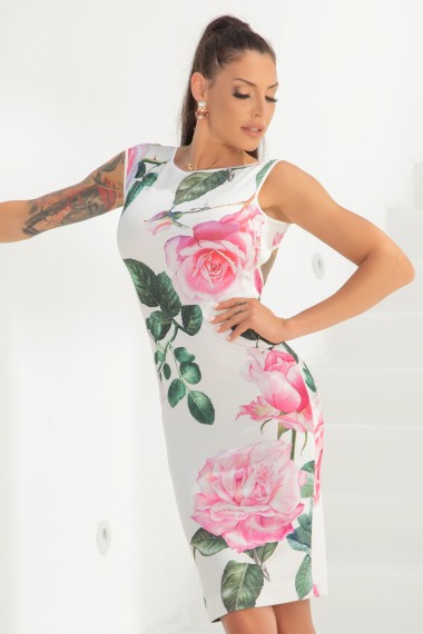DRESS WITH NAKED BACK - ROSES