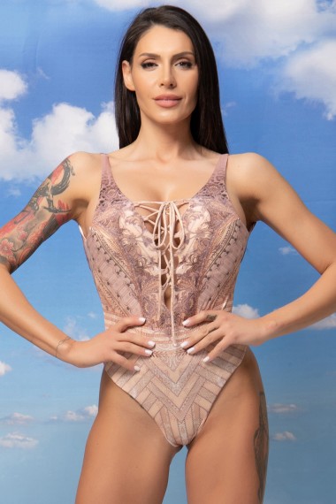 SWIMSUIT WITH PADS - LEO BEIGE