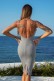DRESS WITH BARE BACK IN GREY - ESSENTIALS