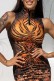 FITTED DRESS WITH RULES - FIRE TIGER