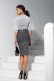 SILVER KNITTED PENCIL SKIRT - ESSENTIALS