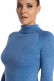KNITTED BLUE DRESS WITH TURTLE NECK COLLAR   – ESSENTIALS